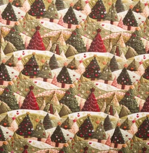 Little Johnny 100% Cotton 3D Felt Festive Tree Fabric 149cm Wide Crafty Material - Picture 1 of 1