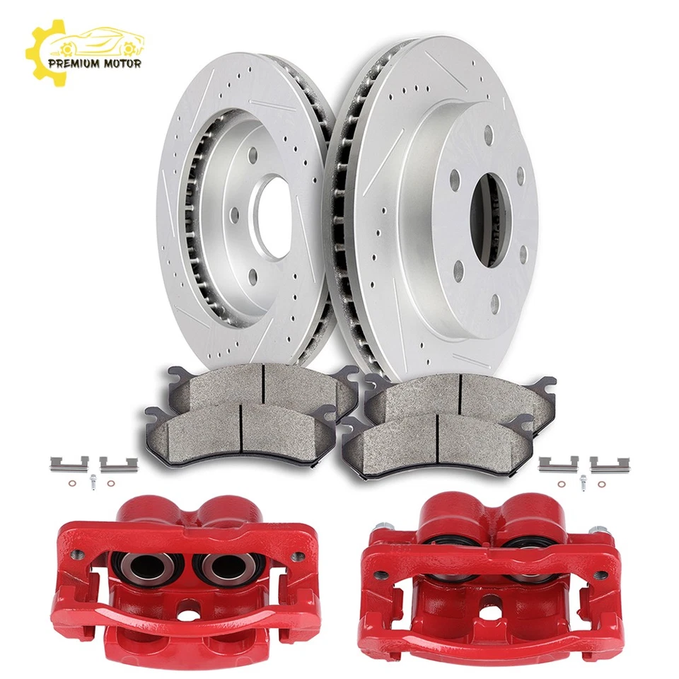 For Cadillac Escalade ESV EXT Front Brake Rotors Calipers And Ceramic Pads Kit Foto 1 de 1