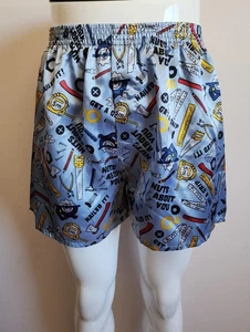 Nuts About You Hand Tools Mens Printed Novelty Satin Boxer Shorts Size L Damaged - Picture 1 of 5
