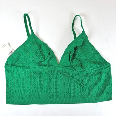 Aerie Cable Lace Longline Bralette Green Alpine Medium Comfort Lounge Cabin NWT - Image 1 of 4