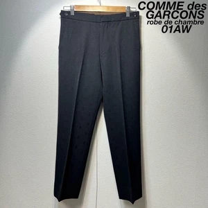 01AW Comme des Garcons Robe de Chambre vintage Wool all-over print pants - Picture 1 of 12