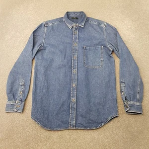 Diesel Mens Shirt Medium Blue Denim Metal Button Cowboy Western Jeans Wash Rodeo - Picture 1 of 9