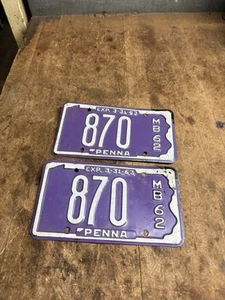 Juego de etiquetas de matrícula de barco Pennsylvania Penna PA 1963 870 MB62 de colección - Imagen 1 de 8