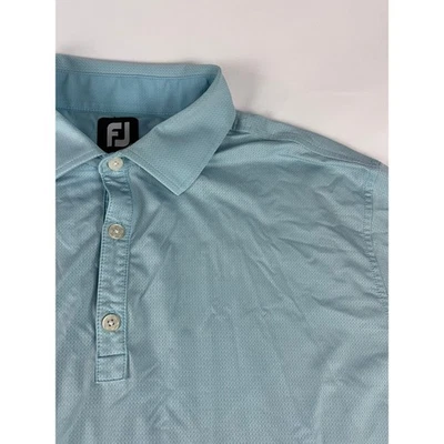 Camisa polo de golf Footjoy FJ para hombre azul claro texturizada manga corta talla grande Foto 1 de 4