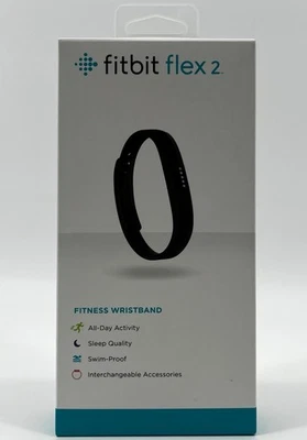 NEU Fitbit Flex 2 Gesundheit Aktivität Schlaf Tracker Sport Band S&L Bluetooth schwarz - Bild 1 von 4