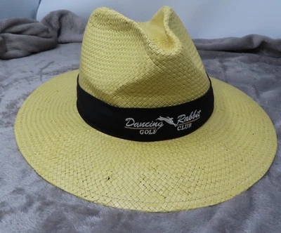 Ahead Fine Hats S/M Dancing Rabbit Golf Club Panama 50+ Yellow Straw NEW - Image 1 of 4