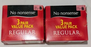 No Nonsense Reinforced Toe Pantyhose Nylon Leg NUDE 309 SIZE B - 6 PAIRS - Picture 1 of 8