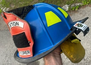 Cairns 1010 Fire EMS EMT Helmet Blue w/ Eagle Shield, Neck Shroud C-TRD Badge - Picture 1 of 10