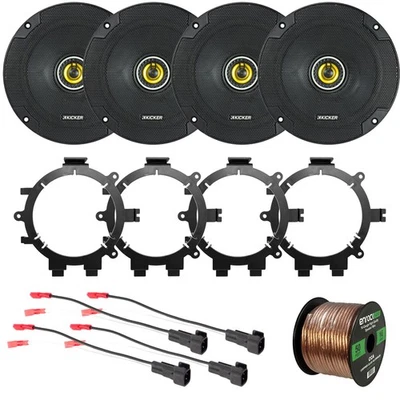 4x Altavoces coaxiales bidireccionales Kicker 6.5" serie CS de 2 vías, soportes, arnés, cable de altavoz Foto 1 de 4