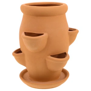 Terracotta Strawberry Pot: Strawberry Pocket Planter - Ceramic Succulent Pot - Picture 1 of 12
