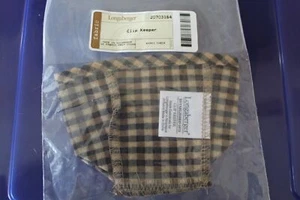 Forro de cesta de clip de papel a cuadros caqui Longaberger #20703164 - NUEVO - Imagen 1 de 4