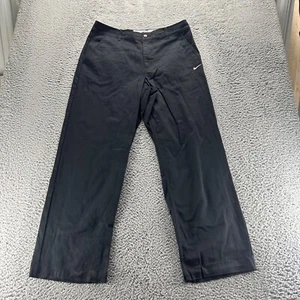 Nike Chino Pants Mens 34x30 Black Cotton Stretch Straight Fit Golf Drawstrings - Picture 1 of 10