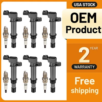 6 Ignition Bobinas Pack UF270 and Spark Plugs For 2004-2007 Dodge Dakota 3.7L V6 - Image 1 of 4