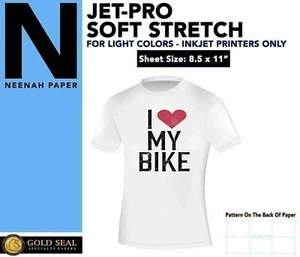 INKJET IRON ON HEAT TRANSFER PAPER NEENAH JETPRO SOFSTRETCH 8.5 X 11" - 50 PK - Picture 1 of 2