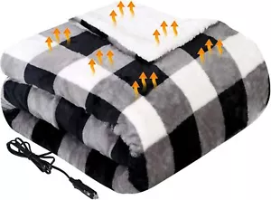 Car Blanket with 3 Heating Levels, 4 Hours Auto Off, 12 Volt Electric Blanket - Picture 1 of 8