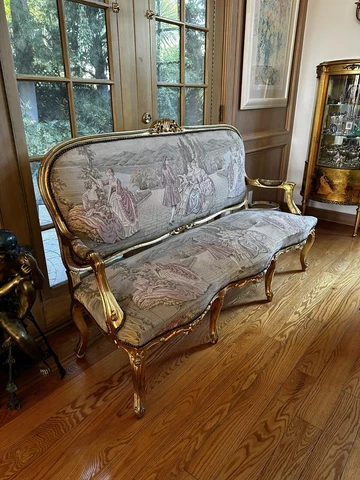 Semi Antique Couch And 4 Chairs Cover