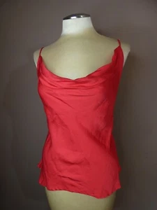 Planet Blue Life Women's M NWT Bella Cami Tank Top Red Cowl Neck Satin - Picture 1 of 9