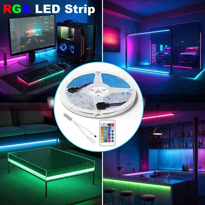 12V LED Strip Light TV backlight 5050 RGB Mood Light Color Changing Light Kit - Image 1 of 4