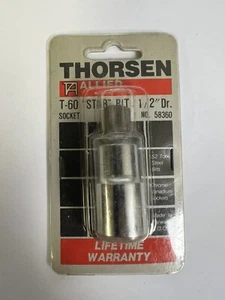 Thorsen - T60 (1/2" Drive) Torx Star Bit Socket (Part # 58360) **NEW Old Stock - Picture 1 of 6
