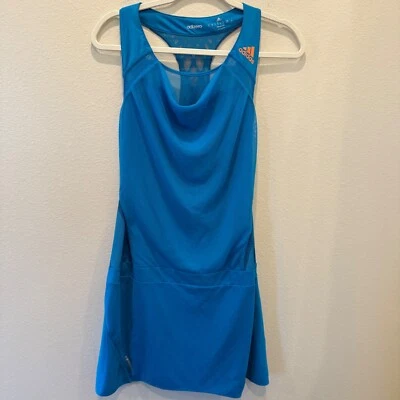 Adidas Adizero Formotion Blue Tennis Dress Medium Blue Mesh Athletic Activewear - Image 1 of 4