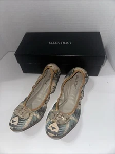 Ellen Tracey 8 1/2 pastel ballet flat shoes - Picture 1 of 4
