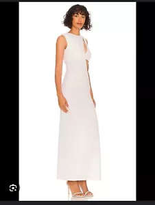 Silk Roads By Adriana Iglesias Wendi Terry Maxi Dress In White Bridal Cutout M - Picture 1 of 8