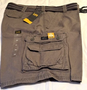 LEE Men's 100% Cotton -11" CARGO SHORT - Size 38 - w/Belt &Cell Phone Pocket-NWT - Picture 1 of 11
