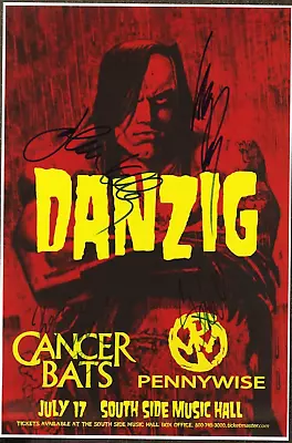 Danzig Hand  Signed Gig  Poster 7/17/2015 Dallas Texas Penny wise Cancer Bats - Image 1 of 4