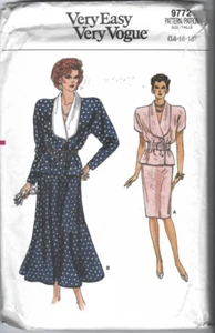 Vogue Sewing Pattern 9772, Top and Skirt, Size 14 - 18, Uncut - Bild 1 von 2