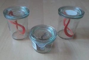 Drei Weck Gläser zum Aufbewahren, Servieren, Einkochen 2x 150 ml, 1x 75 ml - Bild 1 von 2