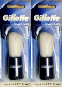 (Pack of 2) Genuine Gillette Shaving Brush Longer Bristle Smoother Shave Blue - Picture 1 of 3