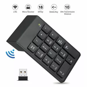 USB Wireless Number Pad Numpad Numeric Keypad Number Keyboard For Laptop Desktop - Picture 1 of 9