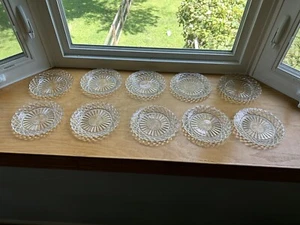 Anchor Hocking Waterford 10 Salad Plates Clear Waffle Glass 7 1/8” Depression - Picture 1 of 6