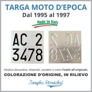 Replica Targa Moto dal 1995 al 1997 Colorazione d'origine - Foto 1 di 4