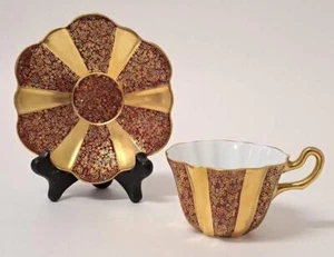 Royal Stuart Spencer Stevenson Jeweled Dots Bone China Tasse & Untertasse England - Bild 1 von 9