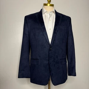 Ralph Lauren Men's 42R Sport Coat Blazer Jacket Blue 2-Button Vegan Suede - Picture 1 of 12