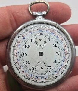 Antiguo reloj de bolsillo cronógrafo Valjoux para reparaciones - Imagen 1 de 10