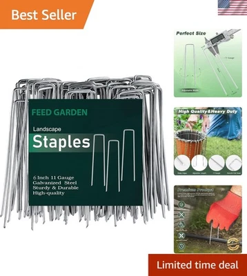 Estacas de tela de paisaje de 6 pulgadas - Paquete de 50 para soluciones de jardinería eficientes Foto 1 de 4