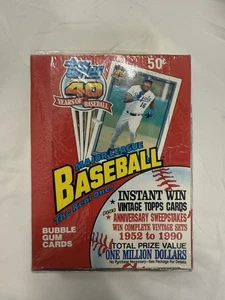 1991 Topps Baseball Wax Box 36 Packs Factory Sealed in Cellophane - Picture 1 of 16