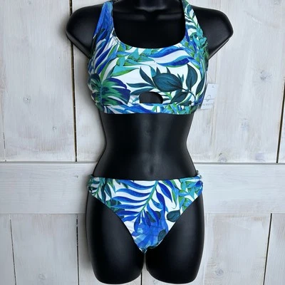 NEW Sunsets Seascape 2 Piece Bra Sized Bikini Top D Cup & Hipster Bottom Sz XL - Image 1 of 4