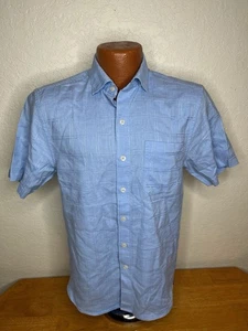 Men's Tommy Bahama Relax S/S Button Front Shirt Small S | Cotton | Blue - Picture 1 of 5