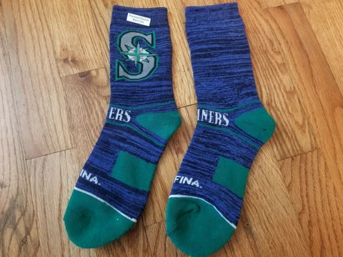 Seattle Mariners Pair SOCKS 2019 SGA Blue and green UNWORN Cover