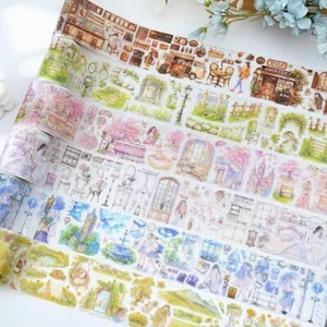 Girls Life Scene PET Tape Stickers Journal Album Card Decorative Tape Scrapbook - Picture 1 of 13