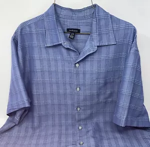 Camisa Van Heusen Abotonada Manga Corta Talla L 16-16 1/2 Azul Cuadros Monocromo - Imagen 1 de 5