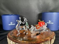 Authentic SWAROVSKI CRYSTAL REINDEER & SLEIGH 1998 W/Box