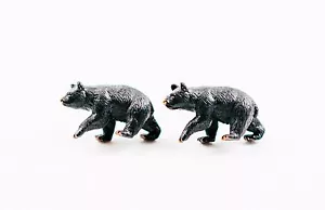 Black Bear Cufflinks--Bears Forest Woodland Hunting Wildlife Nature Animal - Picture 1 of 1