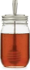 Mason Jars Stainless Steel Honey Dipper Lid 16 Ounce Regular Mouth Canning Jar