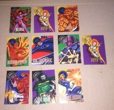 1996 MARVEL VISION EMBOSSED 10 CARD FANTASTIC FOUR LOT