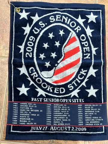2009 US SENIOR OPEN TOWEL PGA CROOKED STICK GOLF CLUB Fred Funk WINNER Cover