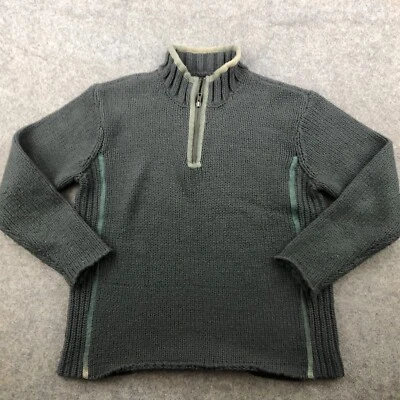 Suéter Royal Robbins Para Hombres Grande Gris Tejido Cuello Simulado 1/4 Cremallera Pullover Pesado Foto 1 de 4